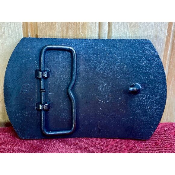 Vtg Cabover Semi Truck Trucker ReNEWed Company Logo Brass Belt Buckle Brand RJ - Picture 2 of 8